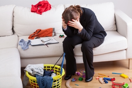 woman tired of housework