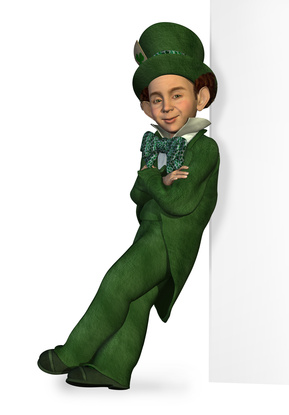 Kid dressed as a leprechaun