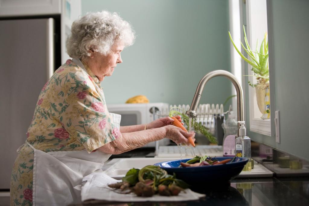 elderly woman in the kitchen